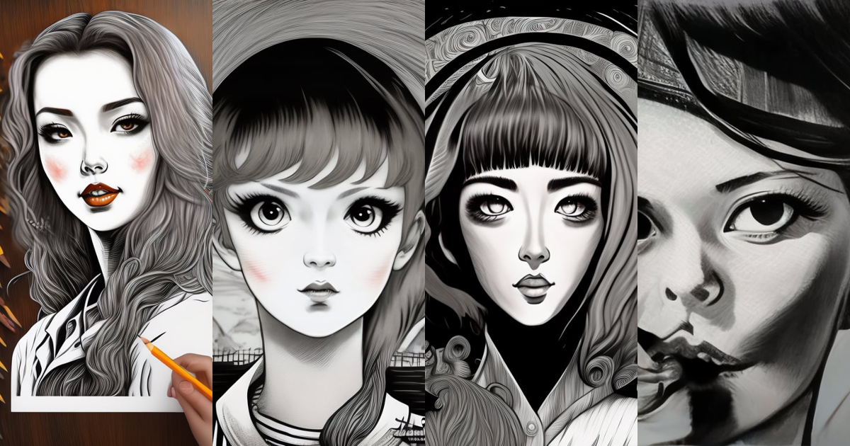 Lexica - Drawing in the style of Junji ito