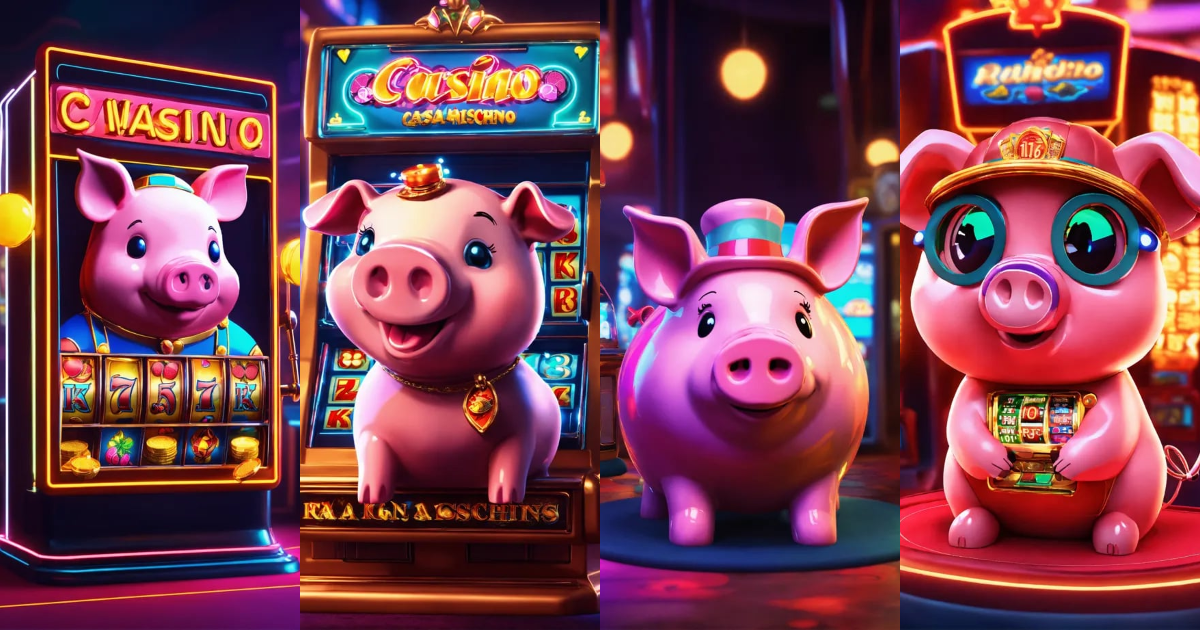 Lexica - 3D REAL CUTE CARTOON CAP PIG casino slot machine in the ...