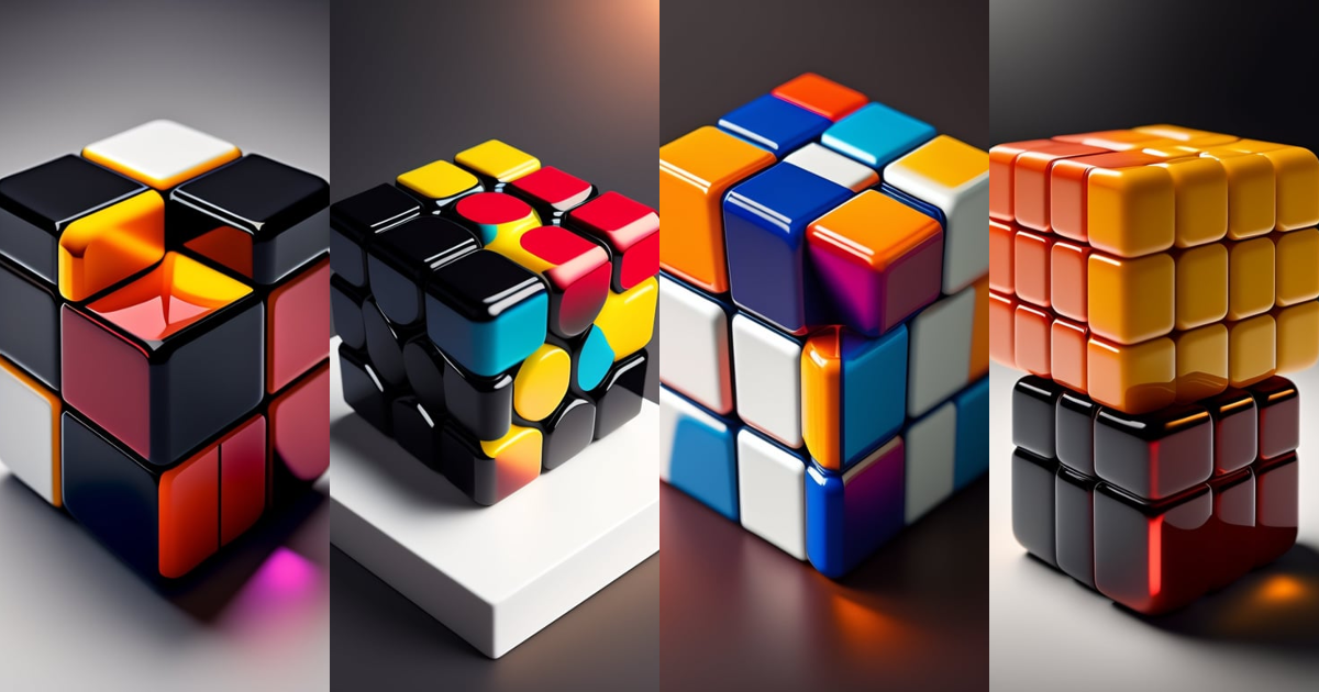 Lexica - A Rubix cube with modern design, studio lighting, product shot ...