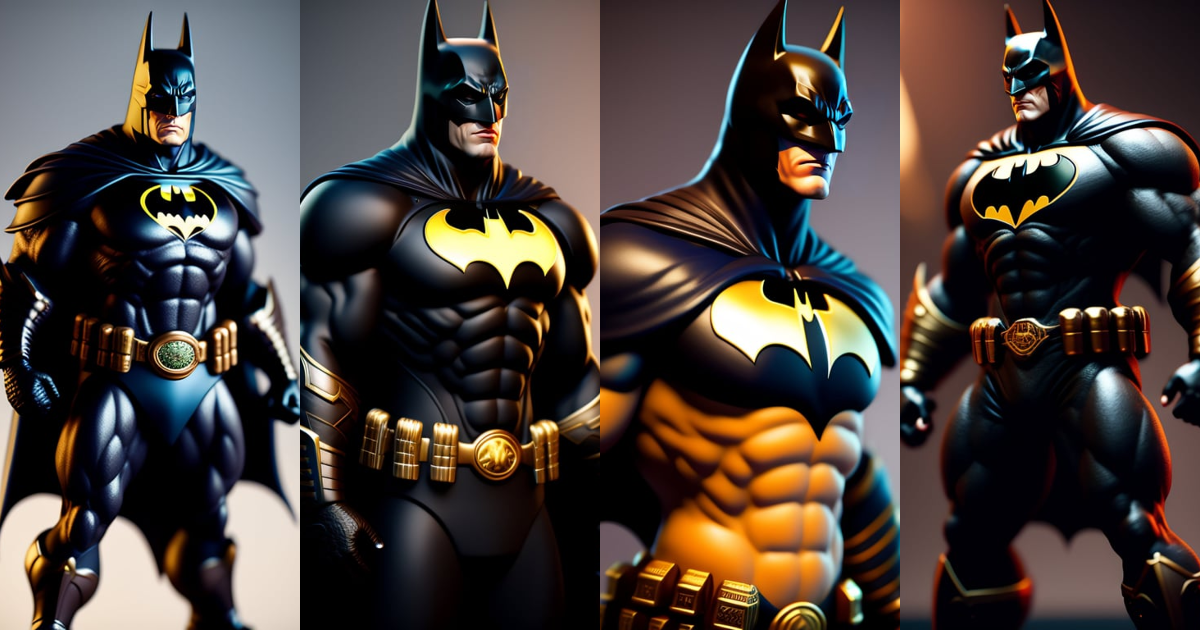 Lexica - Batman, highly detailed, complete body composition, fanart, 8k.