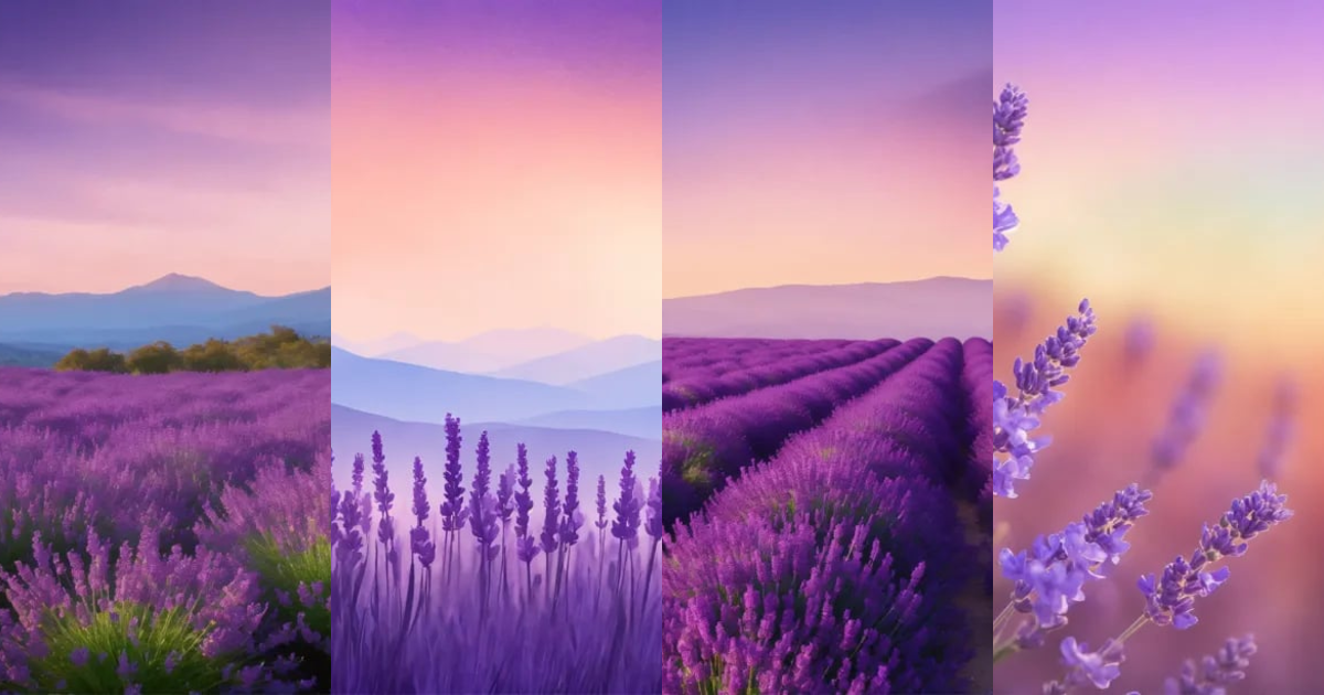 Lexica - Lavander purple gradient background with lavender flowers at ...