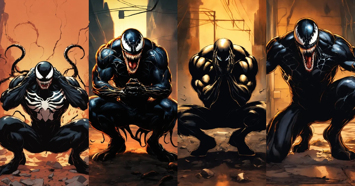 Lexica - Image of Venom on his knees, covering his ears with his hands ...