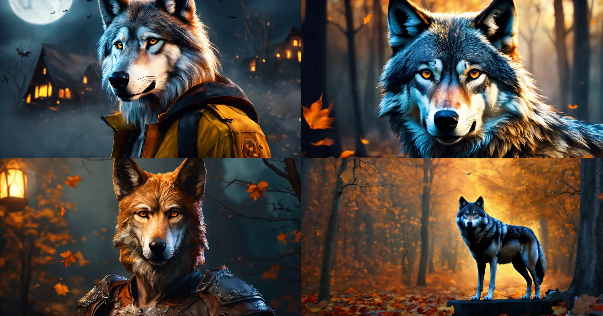 Lexica - Image of a human face and the body of a wolf, full portrait ...