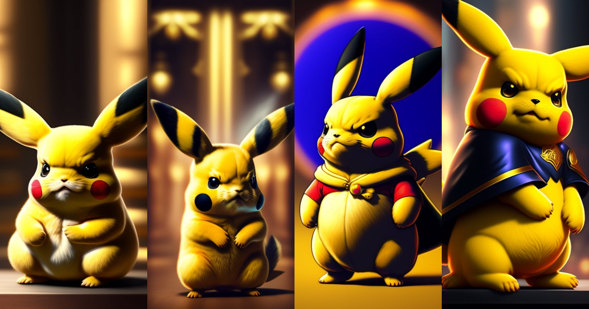 Lexica - Pikachu as god emperor of the universe.