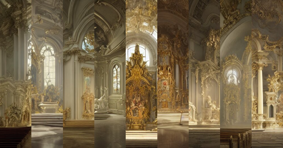 Lexica - A beautiful rococo chapel, in the center is a gorgeous massive ...