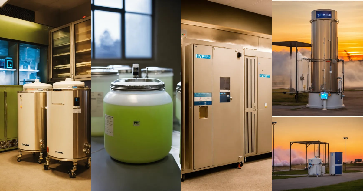Lexica - IVF bank liquid nitrogen storage, samples pulled from vapor