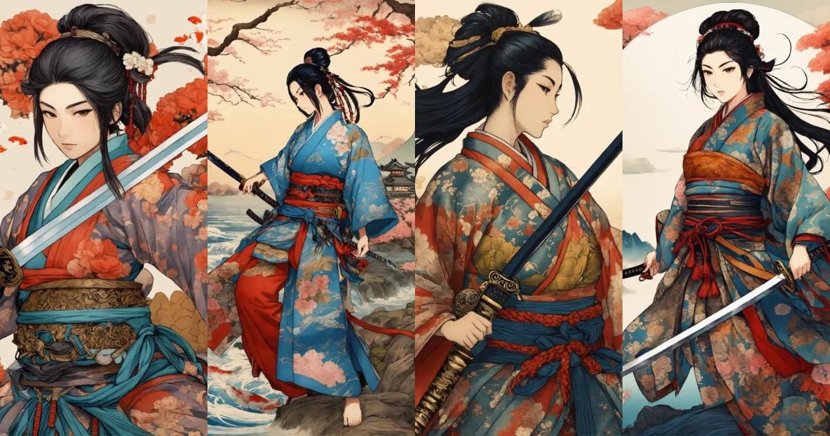 Lexica - There is an indian girl with a sword on a white background ...