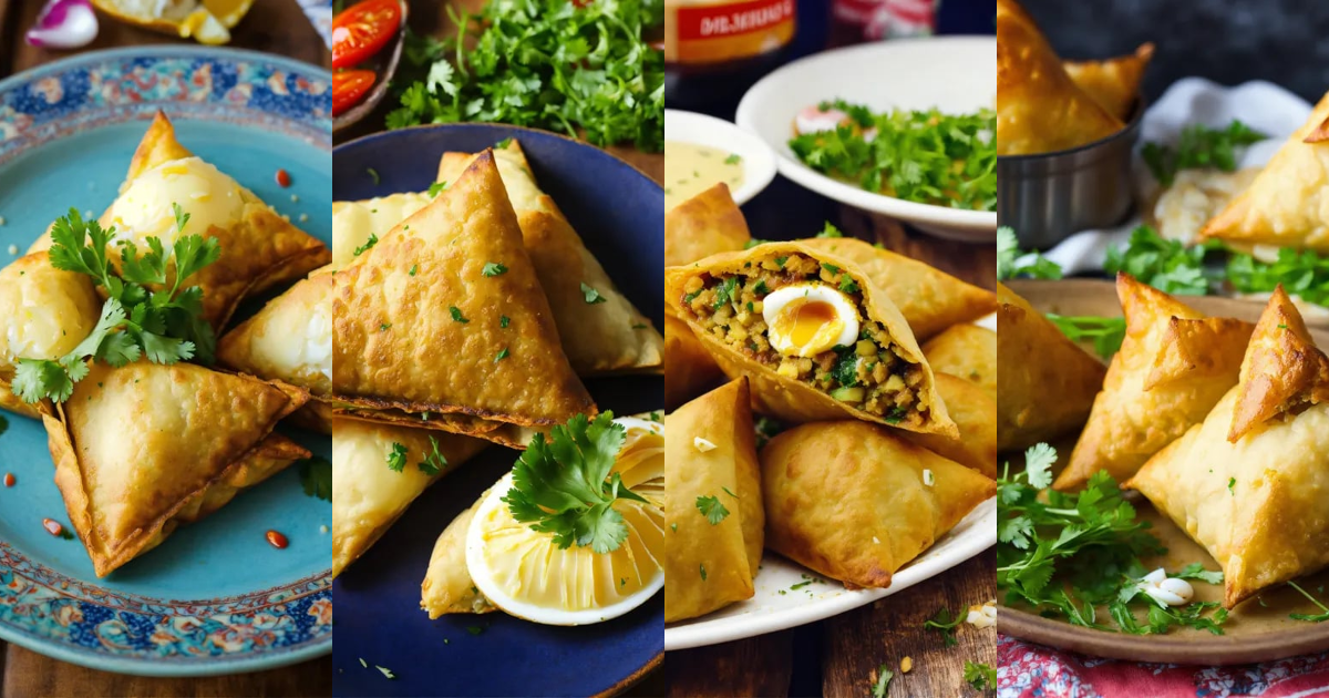 Lexica - Simply delicious samosa stuffed with boiled eggs.