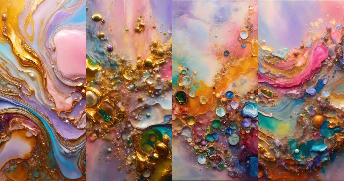 Lexica - Colorful abstract painting oil and water complex complicated ...