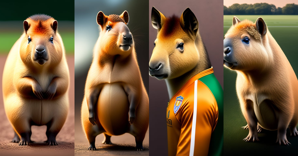 Lexica - Capybara with cristiano ronaldo hairstyle, a supreme tracksuit