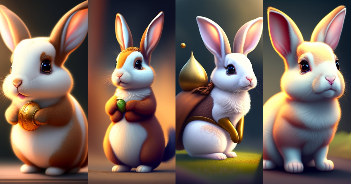 Lexica - Cute and adorable cartoon rabbit rhea facing the camera ...