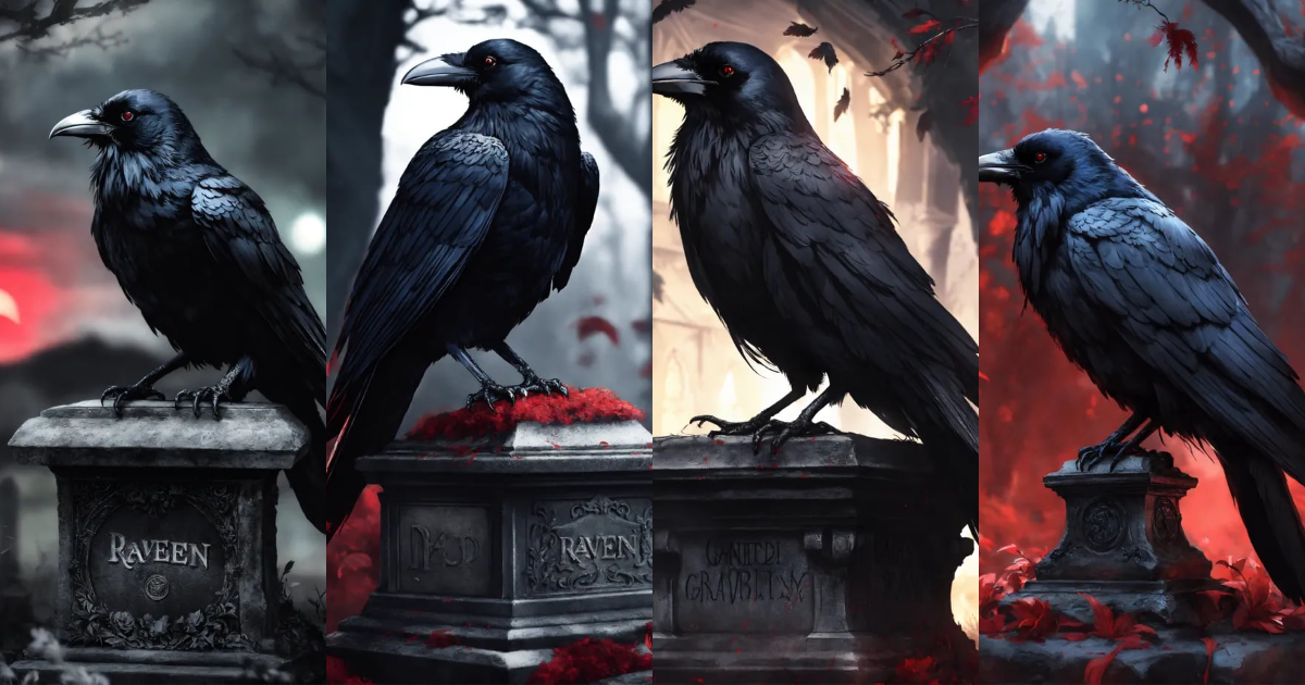 Lexica - Artgerm, blackandwhite, raven sitting on an old decayed ...