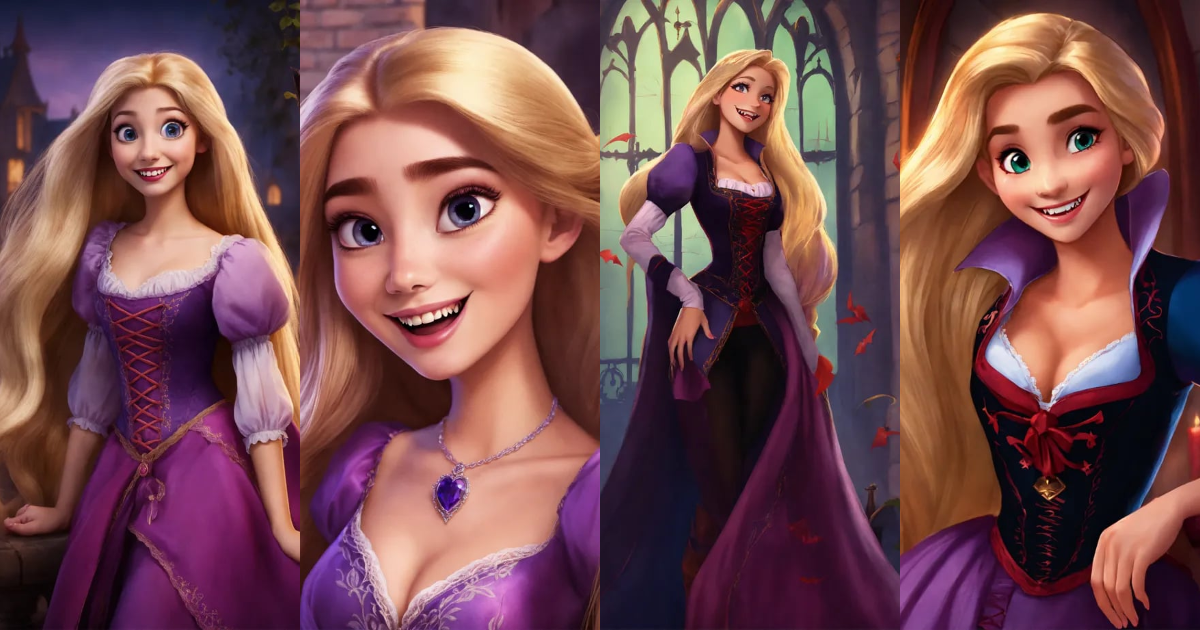 Lexica - Disney rapunzel as a vampire w fangs
