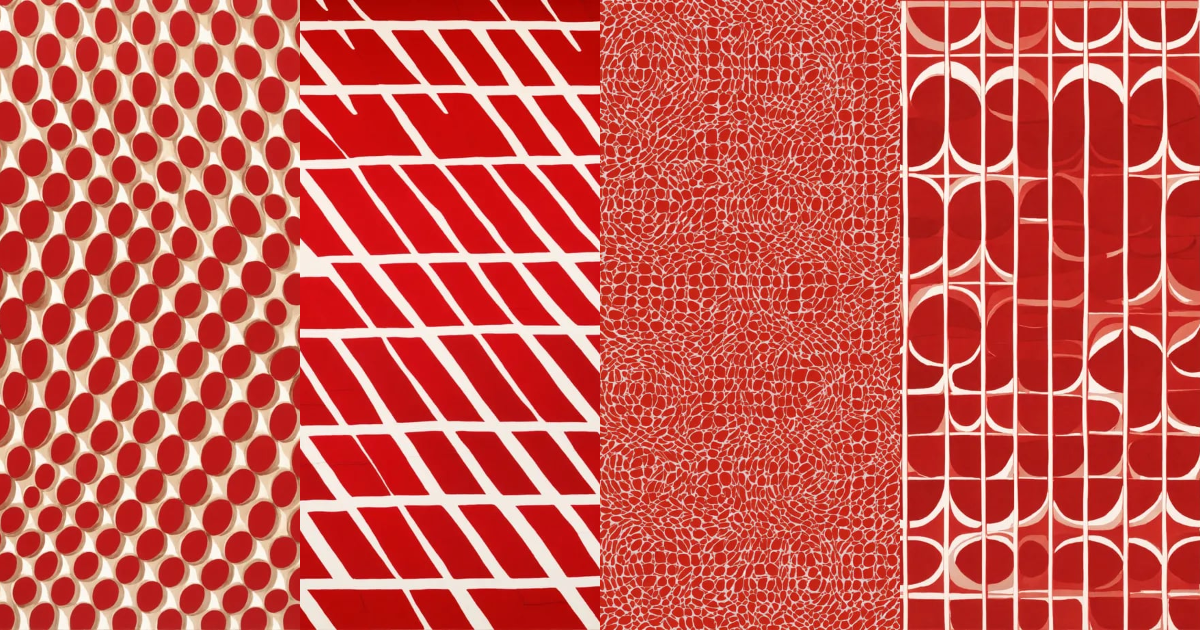 Lexica - Pop mid century modern art, pattern in red and white colors.