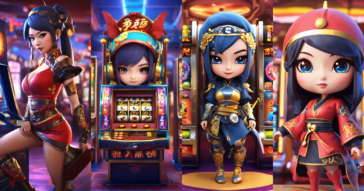 Lexica - 3D cutie Q version character ninja lady ，slot machine location