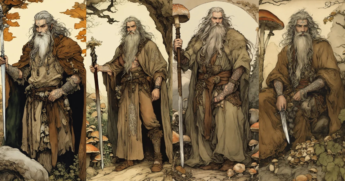 Lexica - Illustration by Arthur Rackham, druid, ruggedly handsome ...