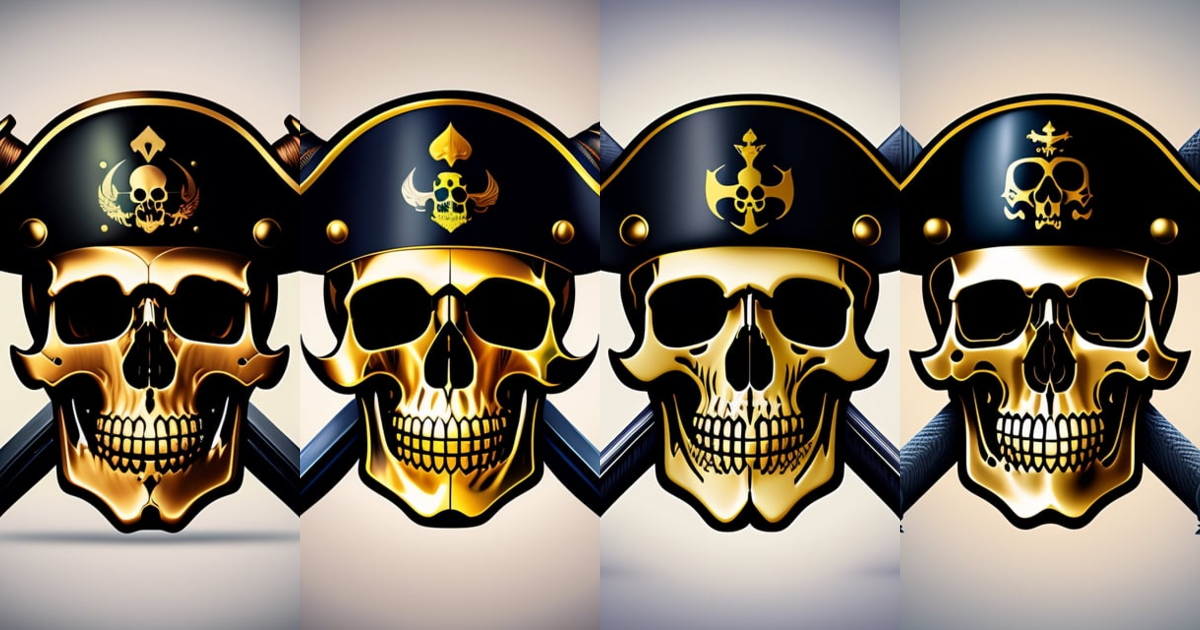 Lexica - A skull with a pirate hat and two swords going through it in ...