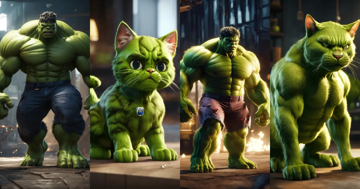 Lexica - Hulk but cat, unreal engine render, 8k