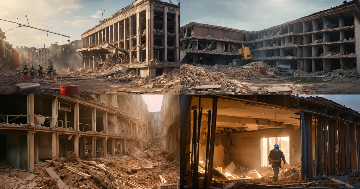 Lexica - Building collapse and evacuation of people, high quality ...