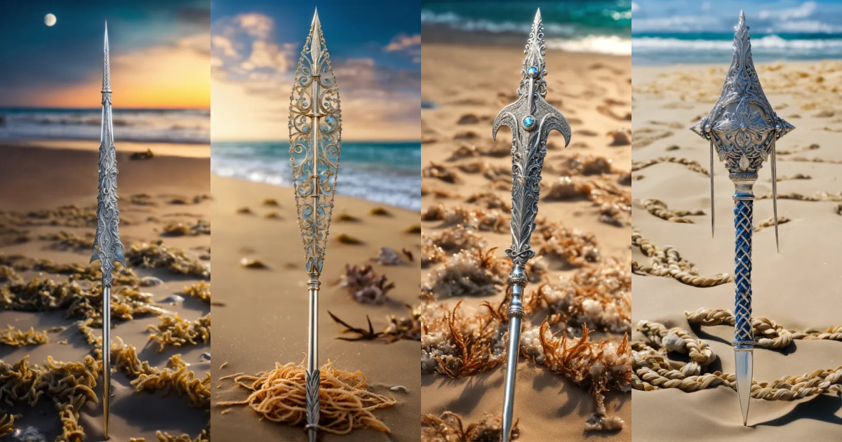 Lexica - 8k, picture of a narrow and delicate toothed spear with sharp ...