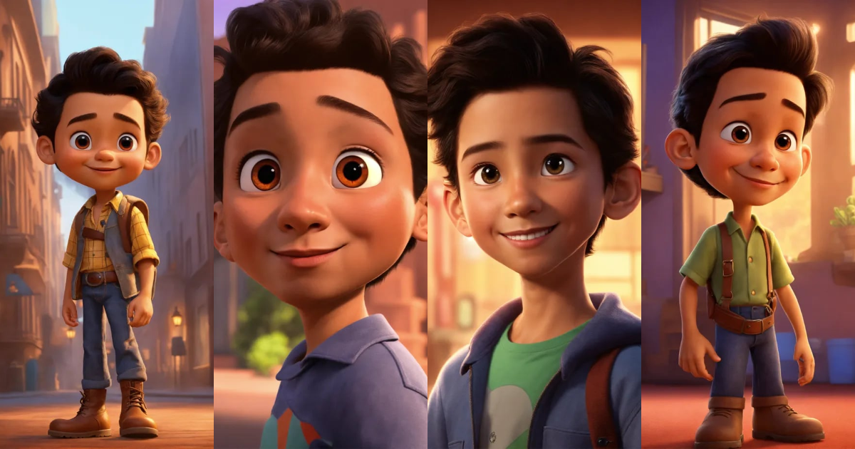 Lexica - Pixar animation of 8 year old Benjamin Bratt, pixar style cartoon