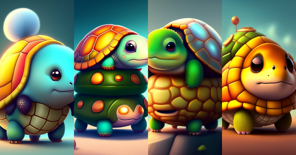 Lexica - CUTE AND ADORABLE CARTOON FLUFFY turtle, FANTASY, DREAMLIKE ...