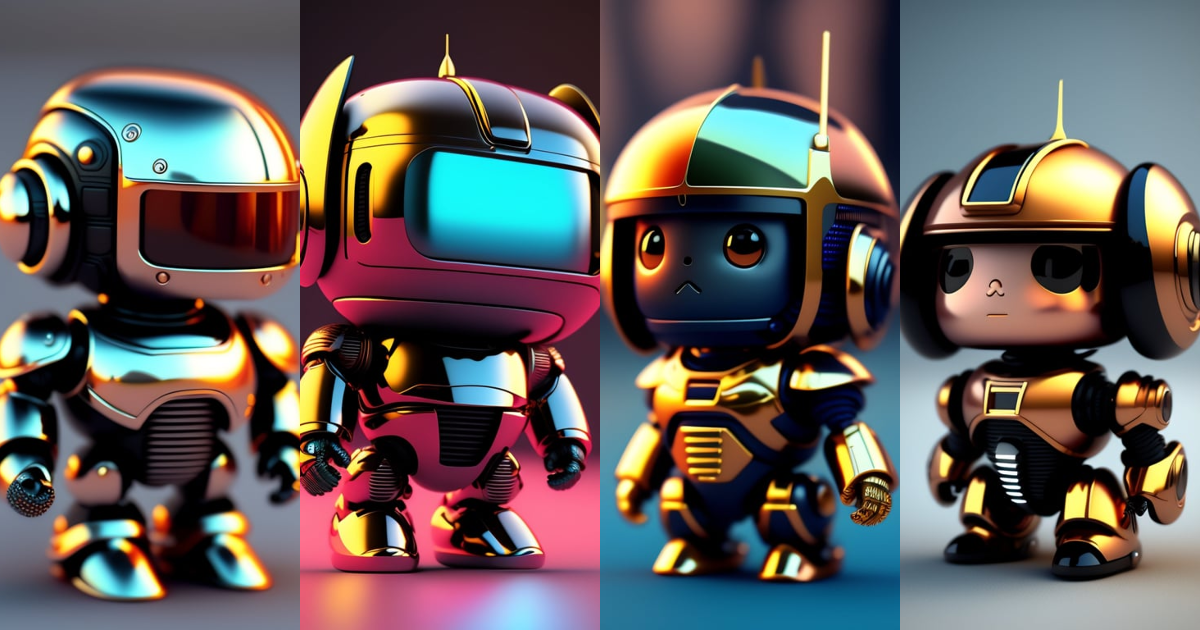 Lexica - Cute 3d render cartoon of toy art robocop