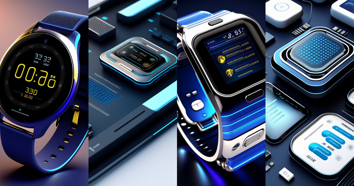 Lexica - Futuristic technical illustration of smart watch motherboard ...