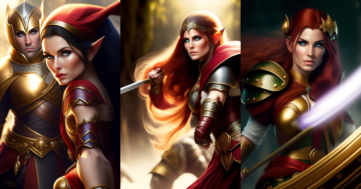 Lexica - Elf female fighting against a dwarf, pale skin, cartoon ...