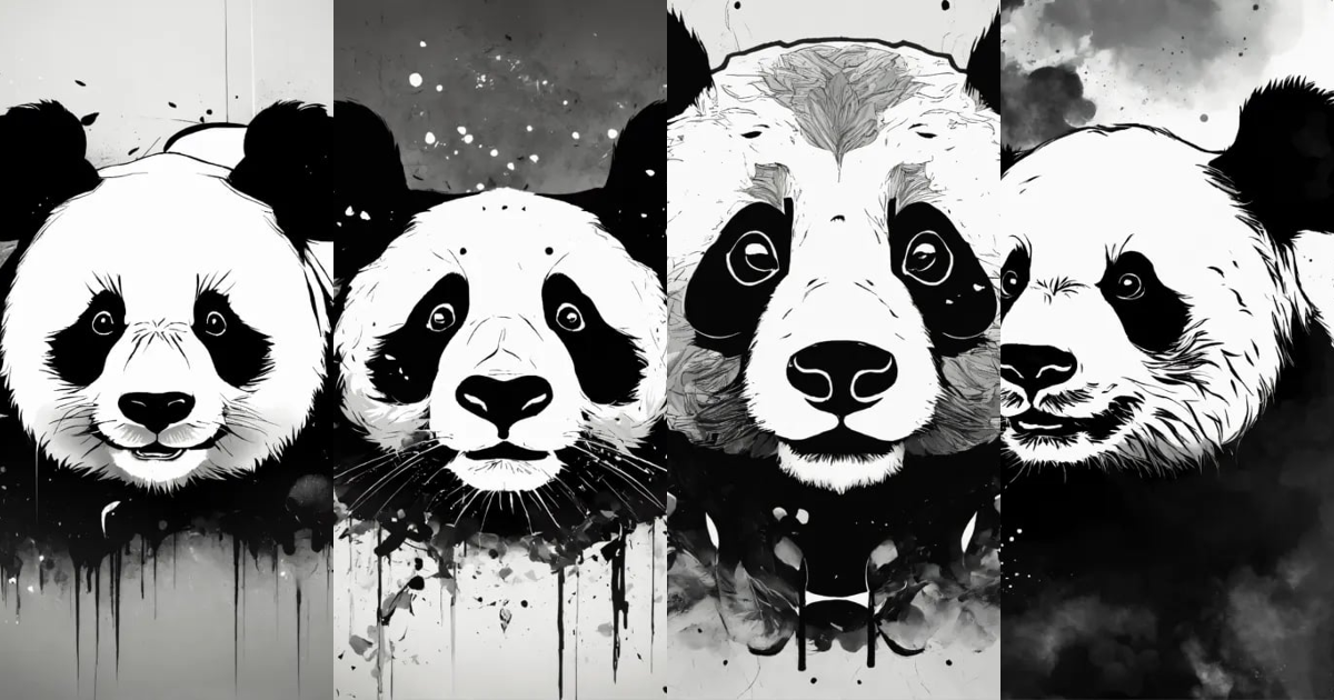 Lexica - Panda abstract black and white style