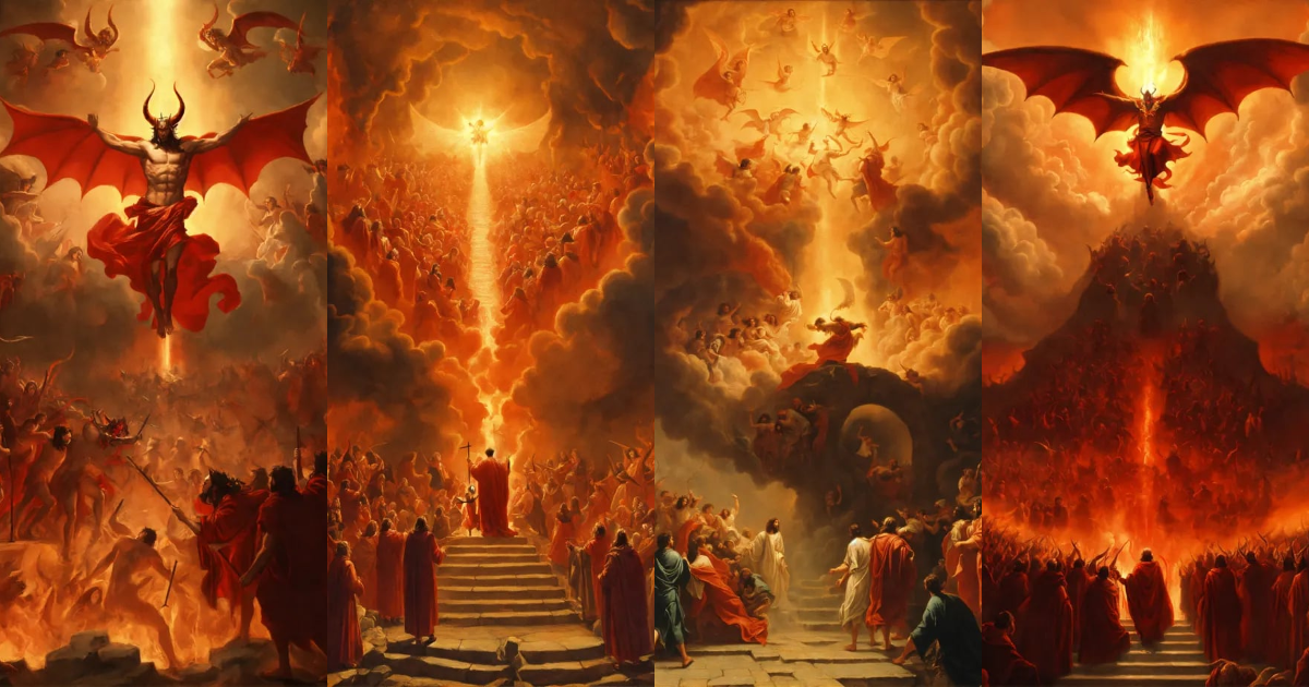 Lexica - Satan and his followers are cast out of Heaven, descending ...