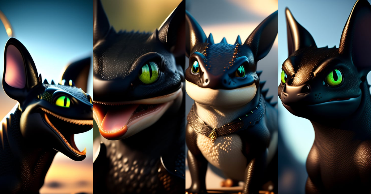 Lexica - A photo of Toothless the character, ultra realistic