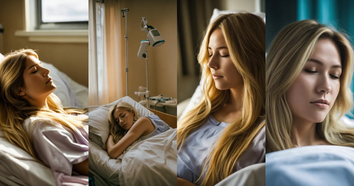 Lexica A Woman In A Hospital Bed Blonde Long Hair Recovering Healing Sleeping 1122