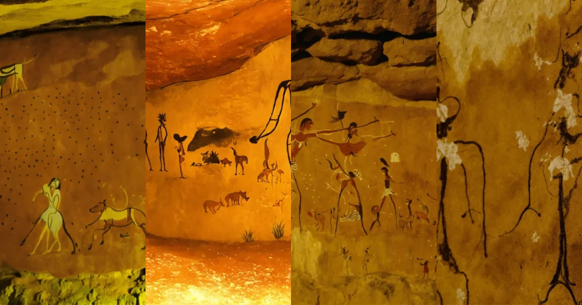 Lexica - Prehistoric painting on the wall of a cave which represents a ...