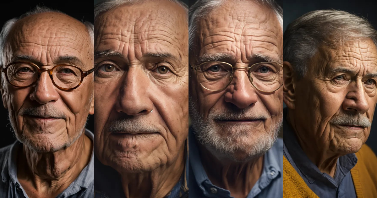 Lexica - Close up studio photo of an old grandpa fil, detail, studio ...