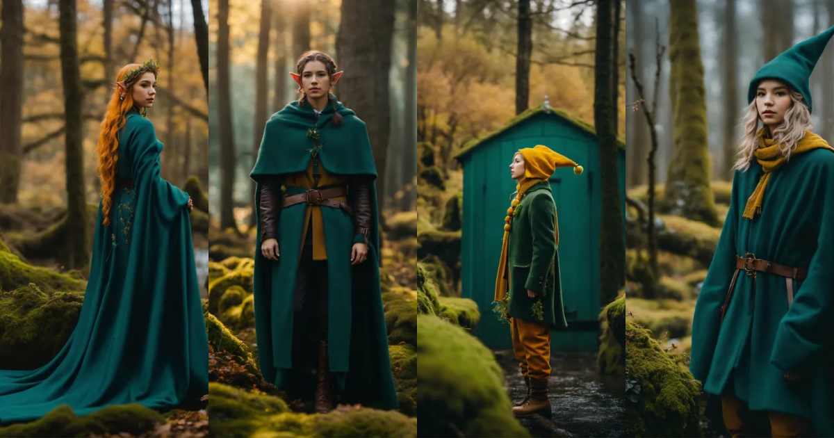 Lexica - A majestic elf among the trees, forest lake, moss, cold ...