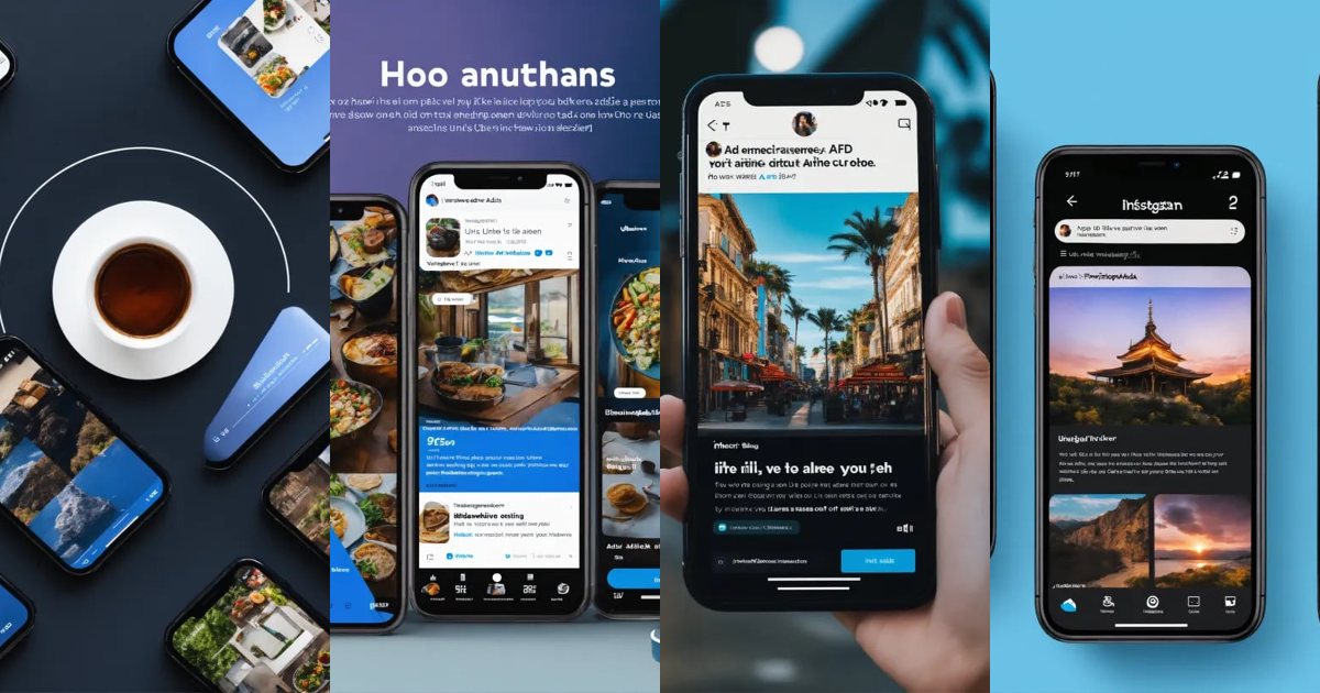 Lexica - Instagram native ads ux/ui black blue