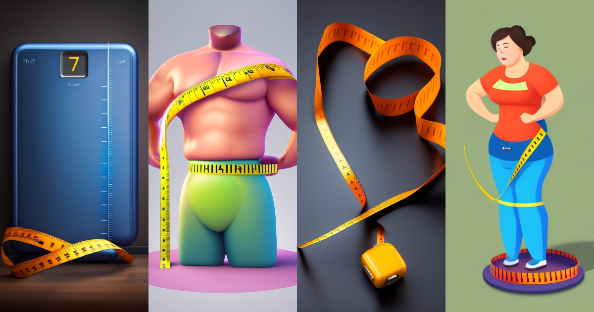 Lexica - A depiction of a person measuring their waistline with a tape ...