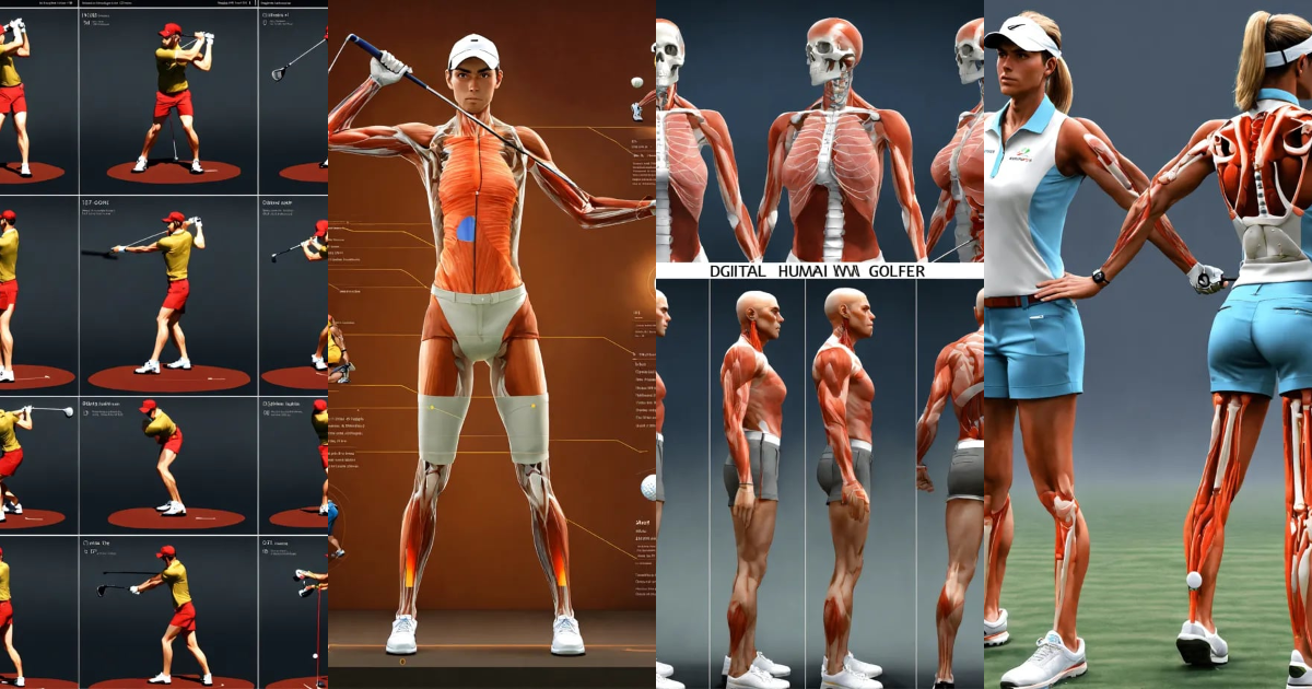 Lexica - Digital human Golfer in 10 various positions of golf play ...