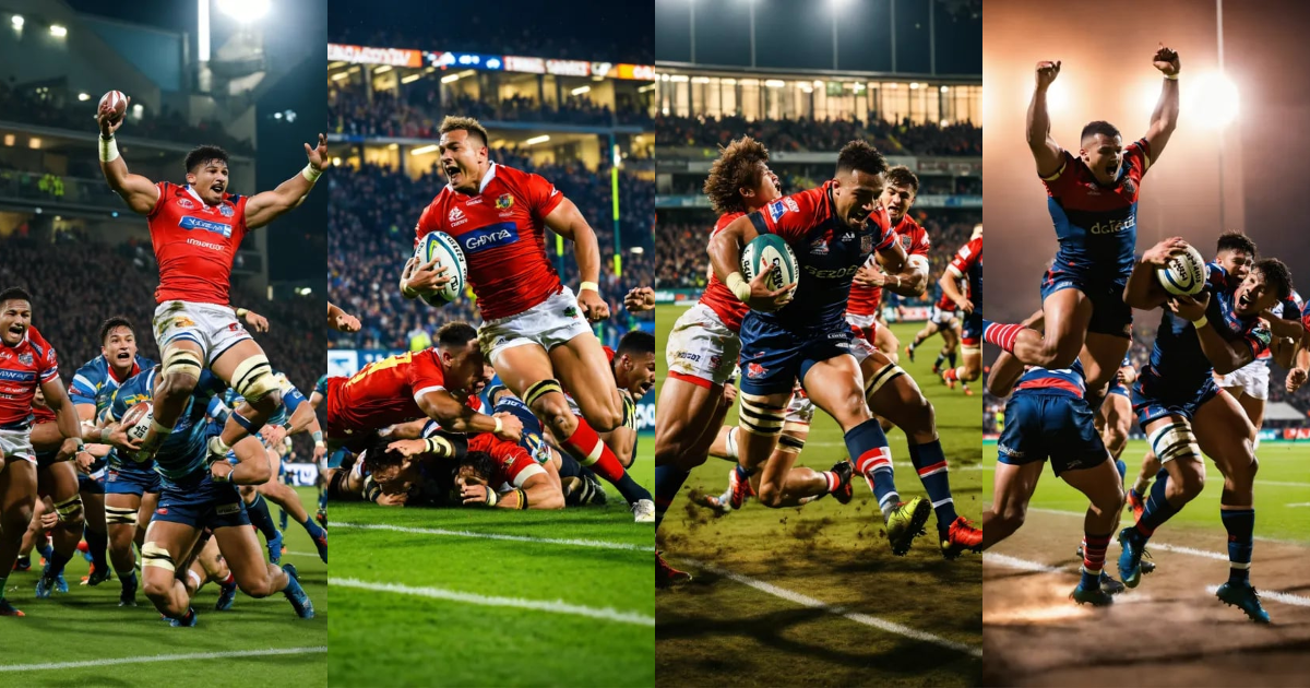 Lexica - An electrifying scene showing a player scoring a crucial try ...