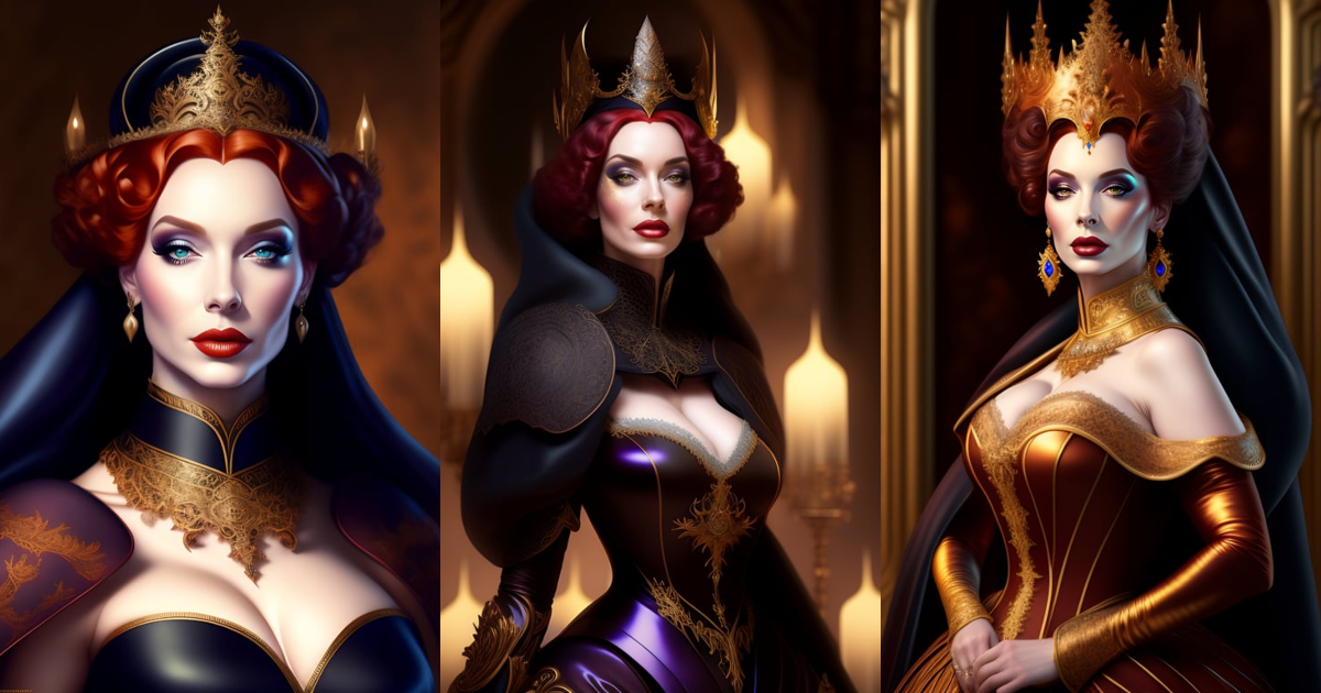 Lexica - Christina hendricks dressed as a dark evil queen, baroque  painting, intricate, elegant, highly detailed, centered, digital painting, | Wandobjekte