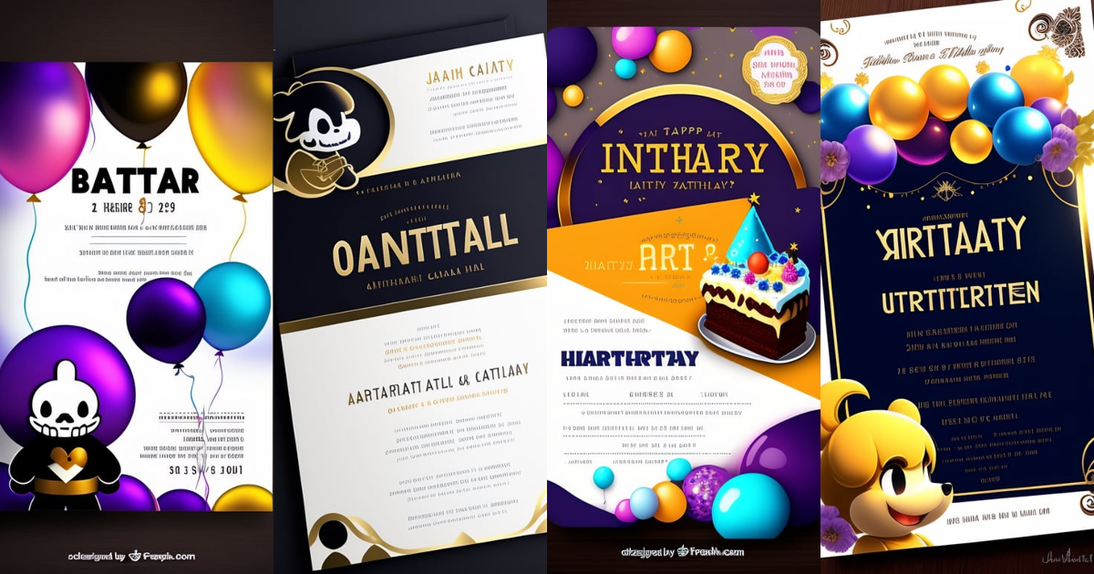 Lexica - Template design of an invitation (Undertale) birthday, party ...