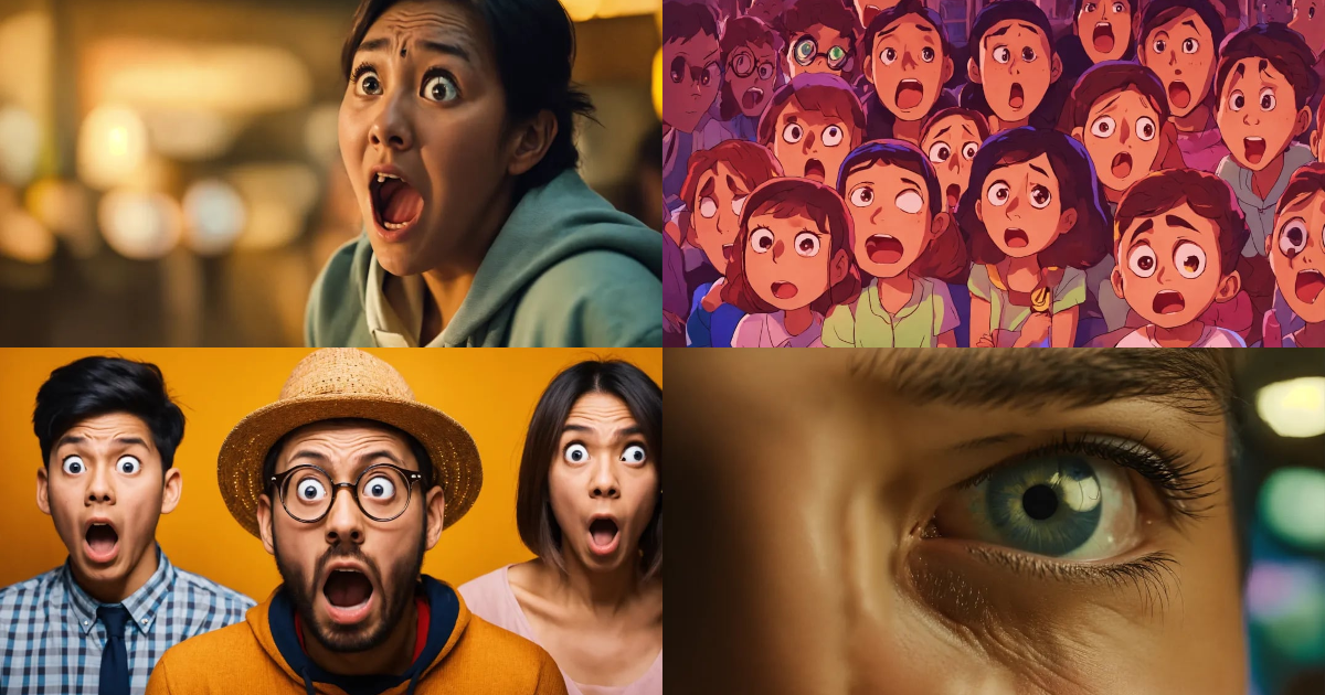 Lexica - PEOPLE'S SHOCKED AND WIDE-EYED SCARED FACE EXPRESSION