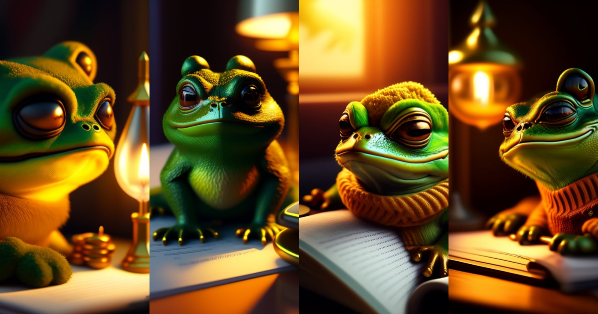 Lexica - An exhausted pepe the frog commiting tax fraud, paperwork ...