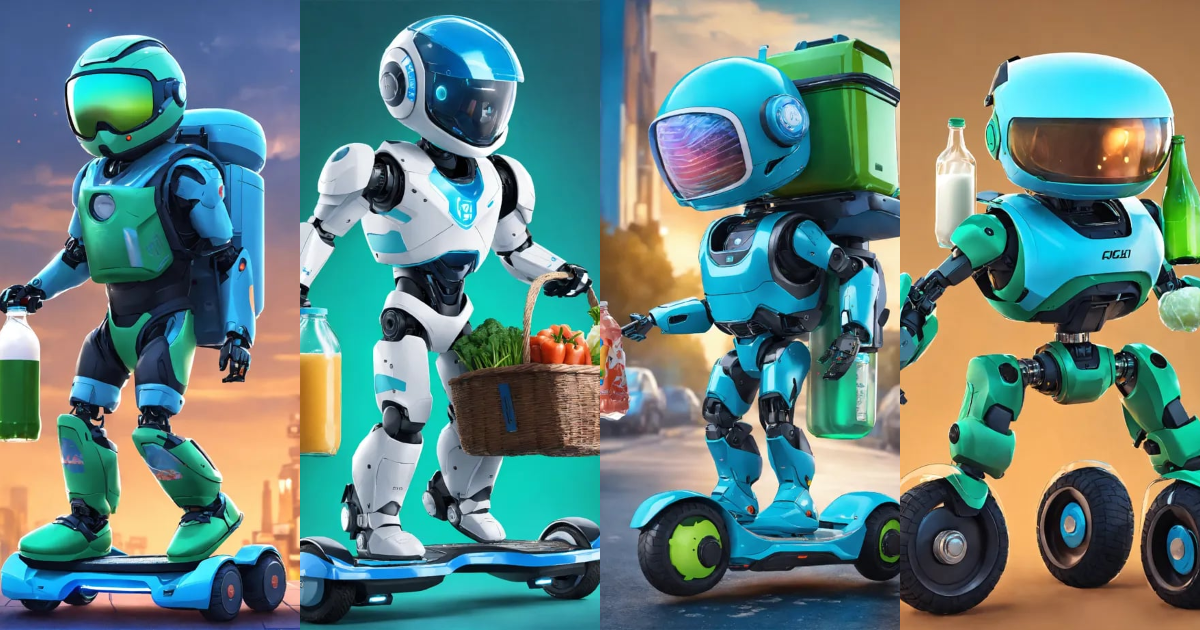 Lexica - A passionate male robot riding on hoverboard, realistic man ...