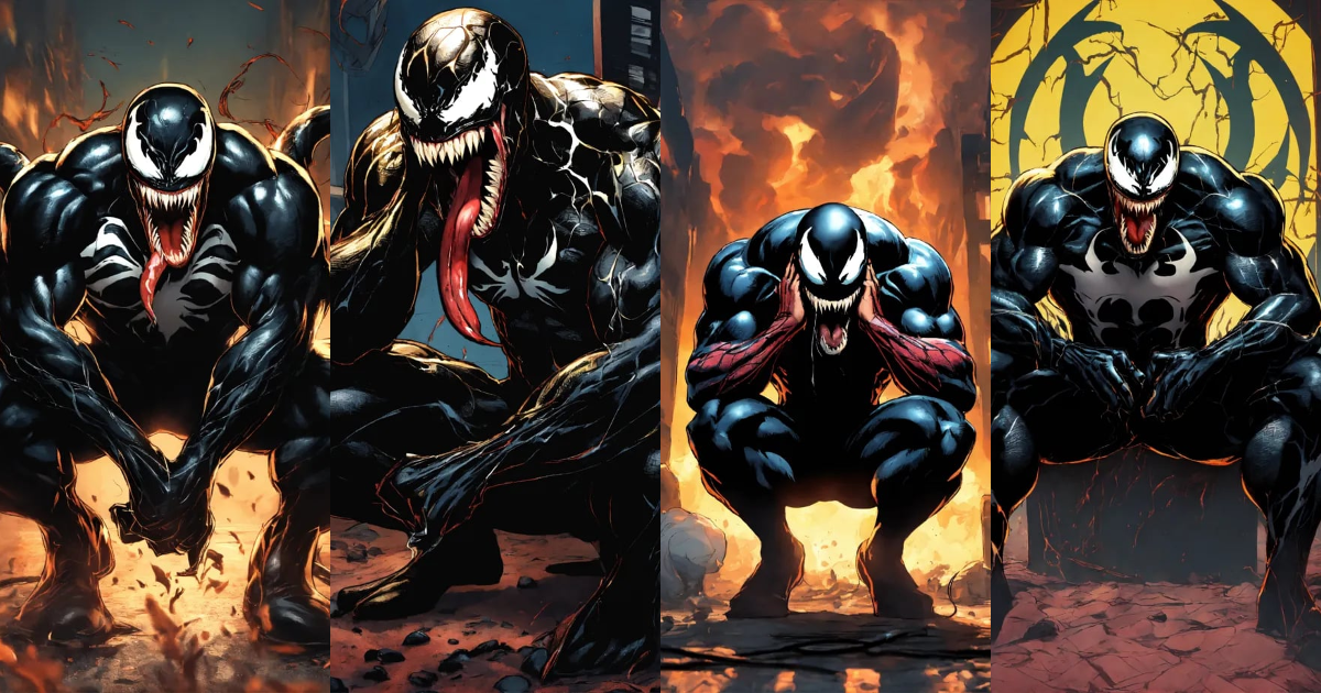 Lexica - Image of Venom on his knees, covering his ears with his hands ...