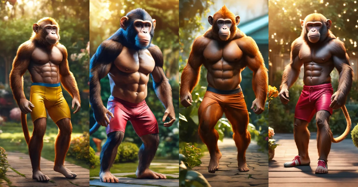 Lexica - Extremely realistic muscular athletic monkey in sportswear and ...
