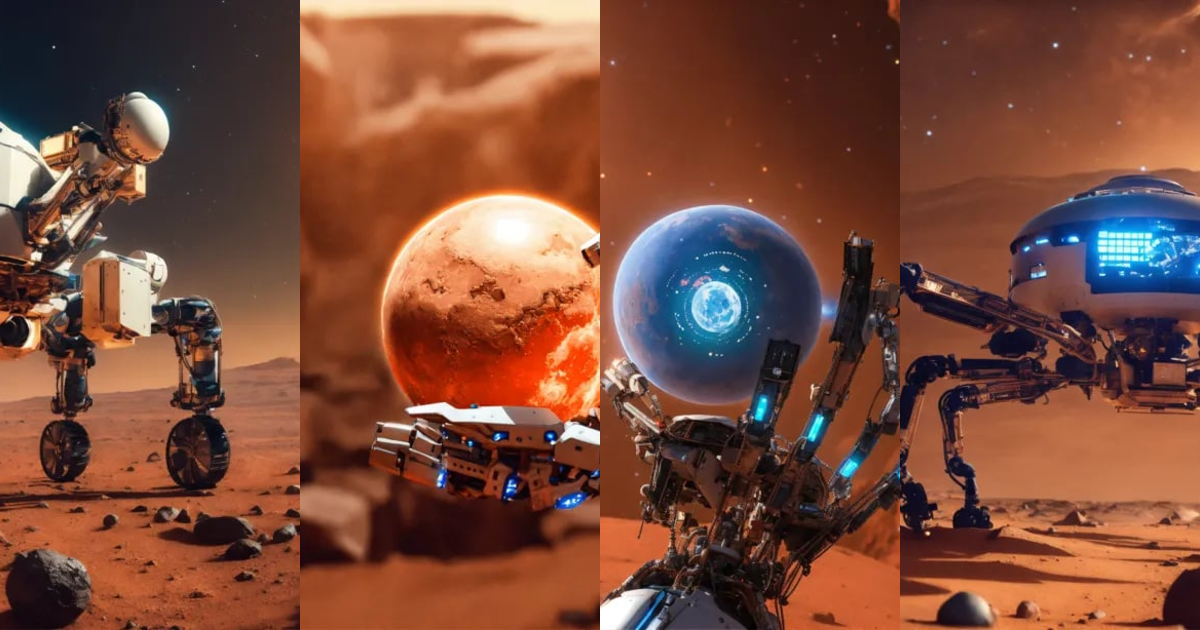 Lexica - Photo of artificial intelligence holding planet mars in their ...