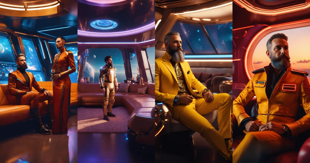 Lexica - 45 year old masculine man with trim beard in futuristic ...