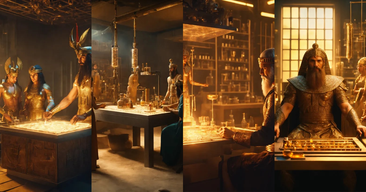Lexica - Sumerian god Enki works in the laboratory with his wife Ninmah ...